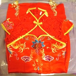 CHEONGSAM DRESS RED PHOENIX